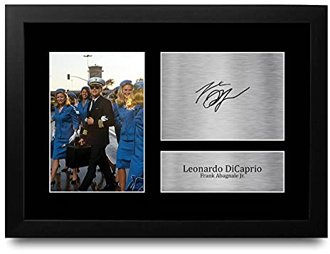 HWC Trading FR A4 Leonardo DiCaprio Catch Me If You Can Geschenke Gedruckt, Signiert Autogramm Bild Für Film-Erinnerungsstücke-Fans - A4 Framed
