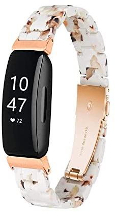 Omter Kompatibel mit Fitbit Inspire HR/Fitbit Inspire/Fitbit Inspire 2 Armband für Damen und Herren, Ersatzarmband (Nougat Weiß)