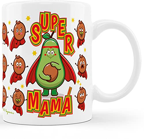 Bee Ingenious Taza Super papa Taza Aguacate Super Regalo futuros padres Regalos para padres Regalos originales para padres primerizos (Súper Mamá)