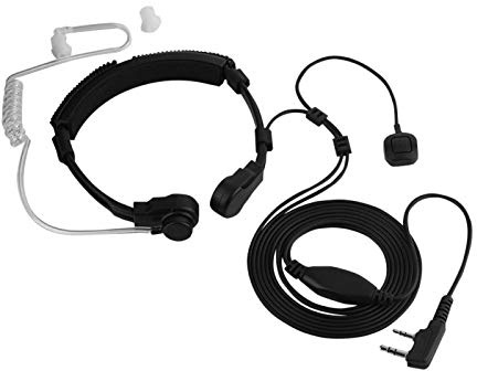 Kuuleyn Kehlkopf-Kopfhörer, Wireless Throat Airline Intercom Throat Shock Kopfhörer Ausziehbarer Finger PTT Ear Airway Throat Wheat Throat Headset für UV-5R BF-888S
