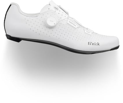 Fizik Tempo Decos Carbon, Single Boa Carbon Road Cycling Shoes, White, 12-12.5