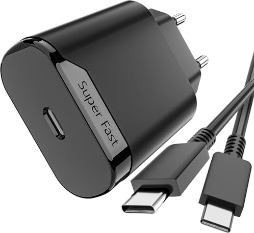 Newding Cargador Tipo C Carga Rápida 25W Compatible con Samsung Galaxy S25/S24/S23/S22/S21/S20 FEA/56/A55/A54/A36/A35/A34/A26/A17/A05s/M55/M34/M13, Adaptador Móvil Súper Cable USB C 1.5M