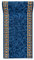 Mazovia rutschfest Teppich Läufer Flur - Klassisch Muster Teppichläufer - Kurzflor Flurläufer für Vorzimmer, Schlafzimmer, Küche - ÖKO-TEX Zertifiziert - Meterware Blau - 100 x 450 cm
