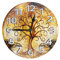 Oudrspo Horloge Murale Ronde Motif Arbre de Vie et Géométrie Vintage, Horloge Silencieuse sans Coutil 10 Pouces Décoration d'intérieur pour Salon, Cuisine, Chambre et Bureau