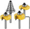 MENIBBLER 3Pcs 1/4 Inch Shank Rabbet Router Bit Set, Carbide Wood Rabbeting Router Bit with 6 Interchangeable Bearings Professional Woodworking Milling Cutter Tool for Wood MDF Plywood