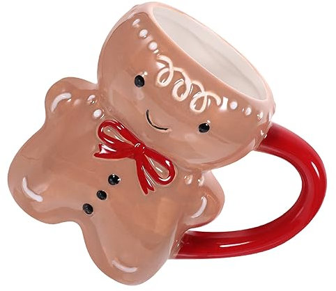 NOLITOY Hombre De Jengibre Tazas Taza De Desayuno Taza De Vacaciones Tazas De Té De Vasos De Ceramica Taza Para Beber De Navidad Taza De La Mañana 3d Cerámica Concentrarse Taza De Cereales