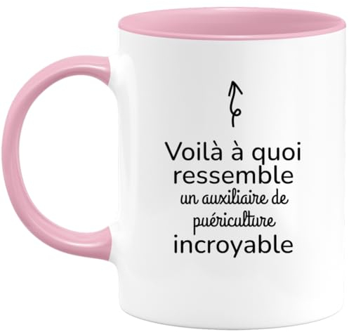 quotedazur - Mug Voilà à Quoi Ressemble Un Auxiliaire de puériculture Incroyable - Rose/Céramique