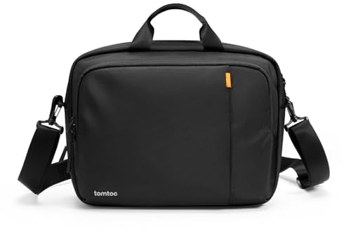 tomtoc Multi-functional Laptop Briefcase Business Shoulder Bag Fits 14-inch MacBook Pro M3/M2/M1, 14.4-inch Surface Laptop Studio 2/1, More 13-14 Inch Laptops, Water-repellent Protective Messenger Bag
