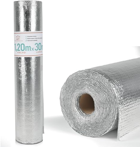 DZAMBHALA - Aislante Térmico | Rollo de 30x1.20m de Aislante, Impermeable y Antialérgico | Aislante Termico Paredes | Térmicos para Furgonetas | Aislante Térmico Furgoneta Camper | Aislante Reflexivo