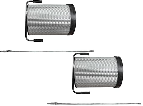 vhbw 2x Feinstaub-Filterpatrone kompatibel mit Bernardo DC 230 E, DC 250, DC 230 Absauganlage für Holzbearbeitungsmaschine - Mit Reinigungsbürste
