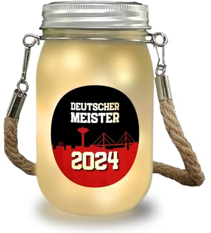 speecheese Solarlicht Deutscher Meister 2024 Meisterschale im Blick | Leverkusen Für Rhein NRW Liga-Helden Leverkusen-Fan Fußball Meisterschaftsbeleuchtung