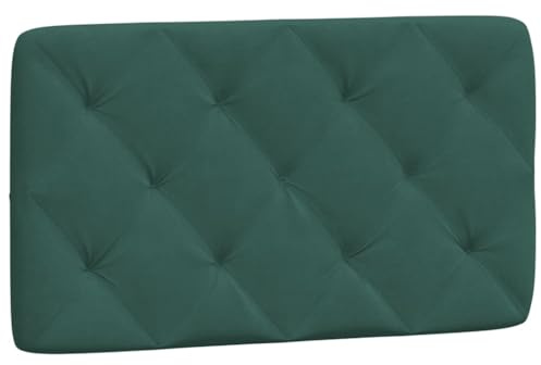 vidaXL Kissen für Kopfteil, Wandpolster Polsterpaneel Bettkopfteil, Rückenkissen Polsterkopfteil Wandkissen Schlafzimmer, Dunkelgrün 90cm Samt