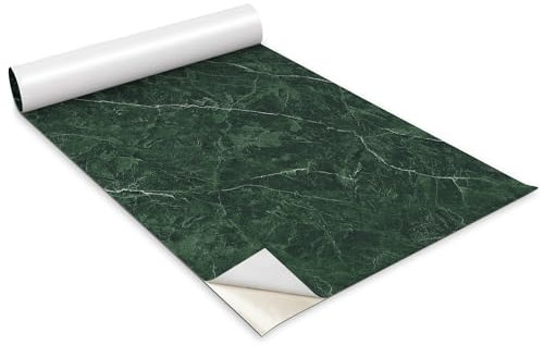 Wallfluent 100x50 cm Pagatinas para Muebles Adhesivo para Cocina Sala Dormitorio Mate Papel Pintado Autoadhesivo para Armario Puerta Decorativo - Mármol verde