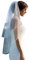Caiguoer Weißer Hochzeitsschleier, 2-stufiger Schleier mit Kamm, Junggesellinnenabschied, Hühnerparty, für Frauen und Mädchen, Weiß, 1