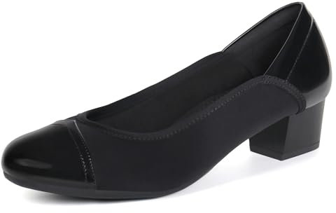 Ortho+rest Damen Hallux Valgus Pumps mit Niedrigem Absatz Orthopädische Schuhe Orthopädische Slip-On-Loafer(40.5,Schwarz)