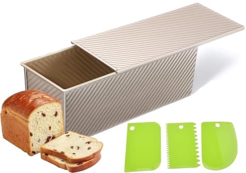 Axim Grand Size Loaf Pan with Lid, Non-Stick Toast Box Loaf Pan with Slide Cover,Pullman Bread Mould for Baking 1000 gram Dough, Commercial Use