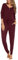 Sopesil Pyjama Damen Schlafanzug Lang Baumwolle Winter Nachtwäsche Bequeme Set Loungewear Warm mit Knopf Kordelzug Hausanzug Elastizität, B_WeinRot, XL