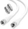 Garnirise 1.2m RG6 Coaxial TV Aerial Cable Connectors Set F Male to F Male High Speed Sky Satellite Cable Extension Kit for Cable Box, TV, Satellite, Digital Router