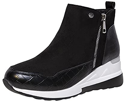 Generico Stivali Pioggia 36/37 Stivali Termici 38 Boots Spessi Scarpe con Suola Corti Cunei da Donna Stivali da Donna Stivali Donna in Offerta Stivali Campagna 41 Stivali Orto Donna Gomma (Black, 39)
