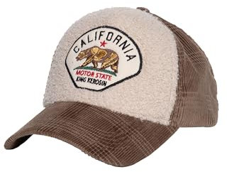 King Kerosin Herren Trucker Cap Cord Teddy Winter California Kappe Snapback Vintage Retro California