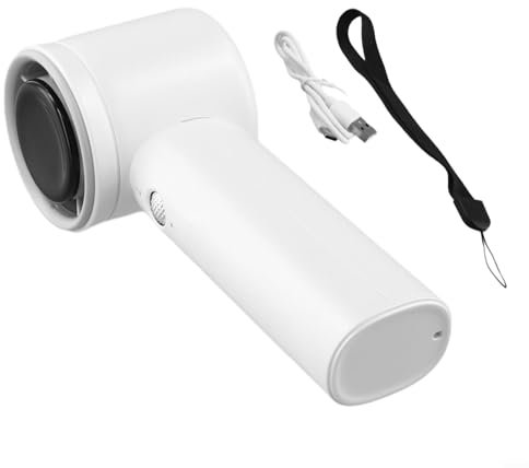 SPORTARC Potente ventilador de mano, alta potencia de viento, carga USB, pantalla digital ajustable (5000 mAh, blanco)