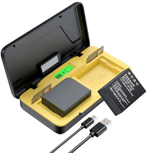 ENEGON Batterie NP-W126S / W126 1680mAh Chargeur Rapide 20W LCD pour Fujifilm X100V, X100VI, X100F, X-T1, X-T3, X-T30, X-T100, X-A1, X-E1, X-E2, X-E3, X-M1, X-Pro1, HS30EXR, HS35EXR, HS50EXR