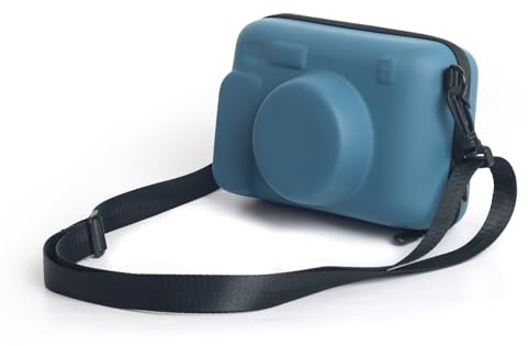 Kamera Schutzhülle für Instax Wide 400/210/300,Eva Hartschalenkoffer Organizer Tasche Schutz Aufbewahrungshülle mit Schulterriemen, 21.5 * 11.5 * 15.5cm (Blau)