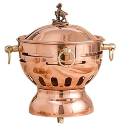 OYWEHECE Kupfer Hot Pot Pure Copper Hot Pot Retro Home/Restaurant Alkoholofen Kleiner Hot Pot Kupfer Slow Cooker tragbar