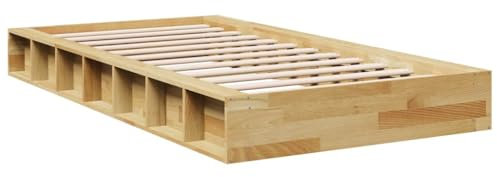 vidaXL Massivholzbett ohne Matratze 90x200 cm Eichenholz, Bettrahmen, Bett, Holzbett, Schlafzimmermöbel, Einzelbett, Massivholzbett, Stauraumbett