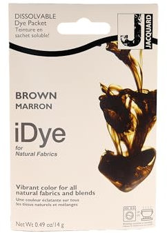 Jaquard IDYE - Tinte de tela marrón para telas y ropa naturales, sin ensuciar