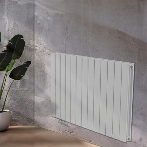 WEBER Heizkörper Flach Design Heizung Paneel-Heizkörper Horizontal Doppellagig Flachheizung Wandheizung (Weiß, 60x84 cm)