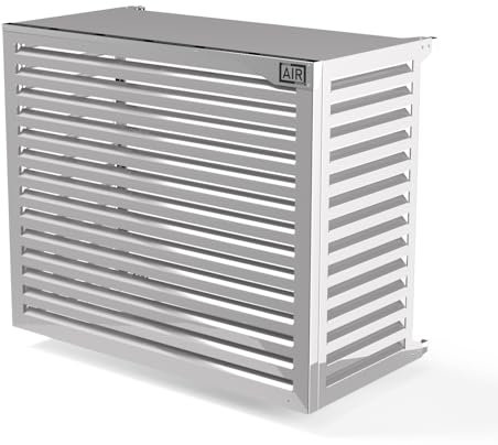Box Air Klima Big Blade XXL Weiß – Außen-Klimaanlage aus Aluminiumverbundstoff und Rahmen aus Edelstahl 316, Wandmontage, 135 × 112 × 68 cm – Schutz für Wärmepumpen