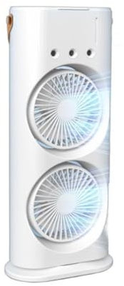 Ohulelks Ventilador de Aire Portátil, Torre Nebulizadora Recargable con Control Remoto, Aire Acondicionado Evaporativo para Dormitorio.