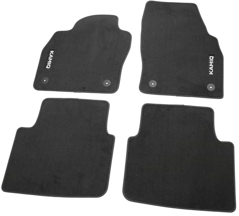 Skoda 658061270 Fußmatten Textilfußmatten Prestige Premium Velours 4X Stoffmatten, schwarz, mit KAMIQ Schriftzug