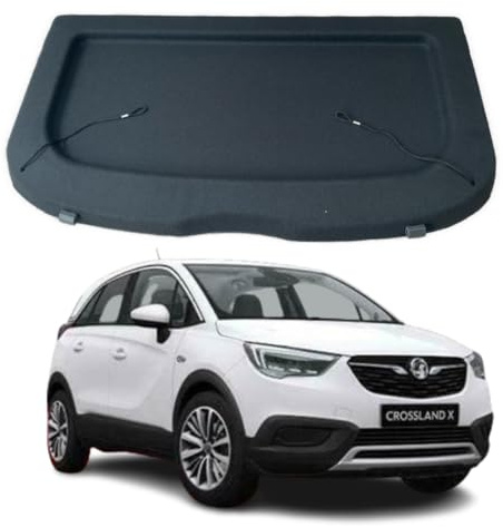 TCC Parcel Shelf Direct Car Parcel Shelf - Compatible with Vauxhall Crossland X (2017-2023) Hatchback | Sturdy Boot Cover with Clips and Cord for Extra Storage | Space Saving Car Accessories | Black