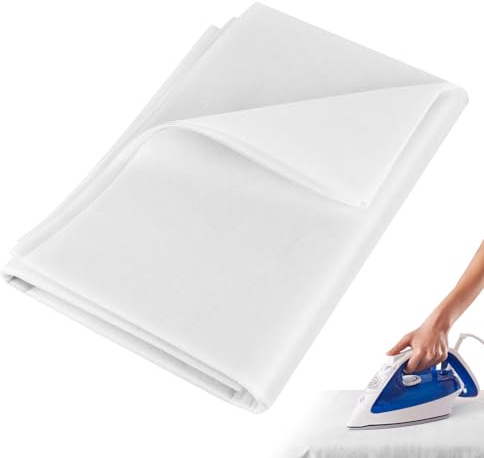 AUAUY White Fusible Interfacing for Sewing Iron On Interfacing, 100cm x 2m | Medium Weight Non Woven Single Sided Iron On Interfacing Fabric for Sewing Crafts, Quilting, Topstitching and Dress Making