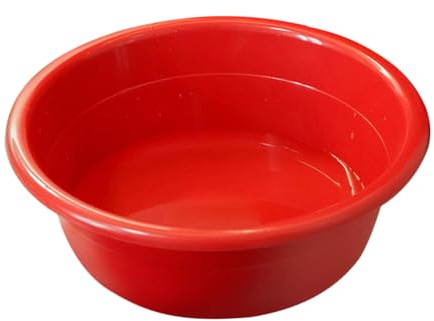 BAZEITFLOW Rotes Mehrzweck Waschbecken aus Kunststoff Kleines und Küchenwaschbecken mit Xi Zeichen Vielseitig für Bad Haushalt und Camping
