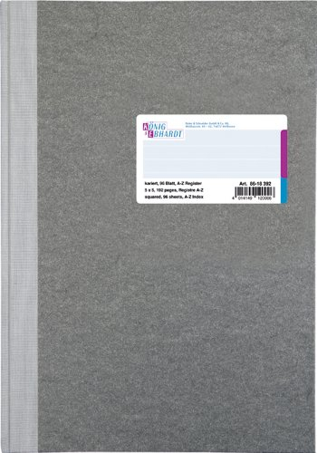 König & Ebhardt König und Ebhardt König & Ebhardt 8618392 Geschäftsbuch (A5, kariert, 80g/m², 96 Blatt Fadenheftung, mit Registerschnitt)
