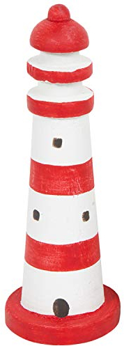 Kleiner Deko Leuchtturm, rot weiß Maritime Dekoration