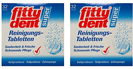 2x FITTYDENT super Reinigungstabletten Prothesen Zahnspangen