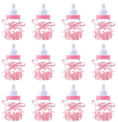 Süßigkeiten Flasche Schön Wiederverwendbar Baby Candy Flaschen Geschenkbox Baby Candy BoxFavors Dekorationfür Babydusche Party Taufe 12 Stück Rosa