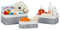Relaxdays Aufbewahrungskorb 3er Set, Stoffbezug, Bambus, rechteckig, Bad, Accessoires, Spielzeug, Allzweckkorb, grau, 12,5 x 30 x 20 cm