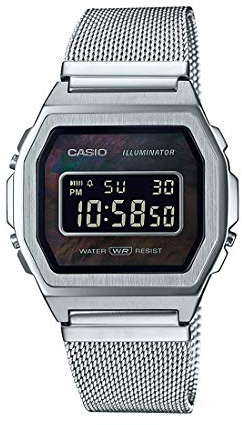Casio Unisex Digital Quarz Uhr mit Edelstahl Armband A1000M-1BEF