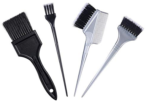 Juego de 4 brochas de tinte para el cabello, aplicador de color de pelo, paquete de 4 unidades, diferentes tamaños