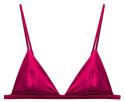 SilRiver Damen Bügelloser Seiden-BH Triangel Atmungsaktive Körbchen Festival T-Shirt BH (S, Rose Violett)