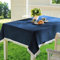 EMHELLE Gartentischdecke Garten Balkon Terrasse Tischdecke Camping Picknick Rund Oval Eckig Außen und Innenbereich Rutschhemmende Oberfläche mit weißen Fransen (130 x 160 cm, Dunkelblau)
