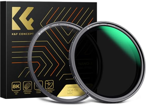 K&F Concept Nano-X Magnetischer ND Filter 49mm Variabler Graufilter ND8-128 (3-7 Stop) Neutral Graufilter mit Magnetischer Objektivadapter