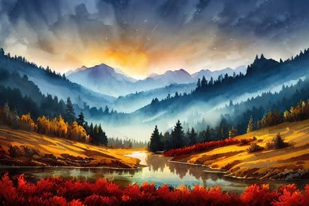 adrium Acryl-Bild 60 x 40 cm: herbst in den bergen farbabbildung (195735731)