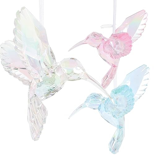 VINTORKY 3st Kristall-Vogel-anhänger Weihnachtsdeko -Figuren Aus Kristall Hochzeitsdekoration -hängeornament Vogel-Kunst-sonnenfänger Wohnkultur Windspiele Acryl Der Vogel