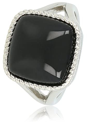 My Bendel Siegelring Silber mit Onyx Edelstein- Stylischer Ringe für Damen mit echtem Edelstein - Bleibt schön und Verfärbt nicht - Stapeln Ringe - mit Luxuriösen Geschenkverpackung